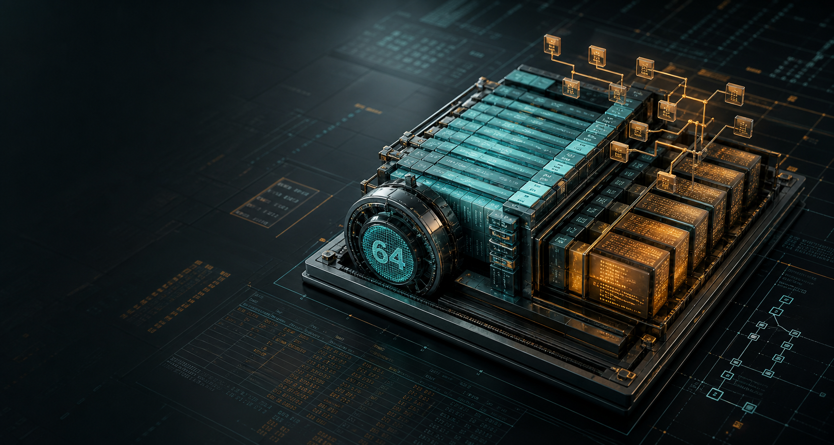 Abstract x64base database engine made from record grids, index nodes, and memo blocks